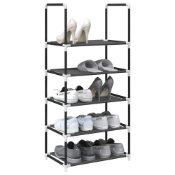 Stojak na buty 5-poziomowy czarny 44x28x94cm Tkanina włókninowa