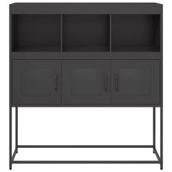 Szafka, czarna, 100,5x39x107 cm, stal walcowana na zimno