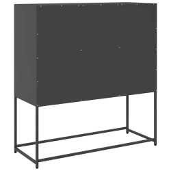 Szafka, czarna, 100,5x39x107 cm, stal walcowana na zimno