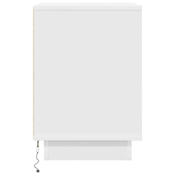 Szafka nocna z oświetleniem LED Biała 38x34x50 cm