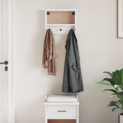 Wieszak ścienny na ubrania SANDNES 45x12x35cm Drewno lite Sosna