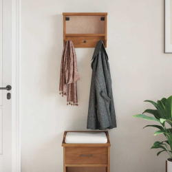Wieszak ścienny na ubrania SANDNES 45x12x35cm Drewno lite Sosna