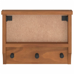 Wieszak ścienny na ubrania SANDNES 45x12x35cm Drewno lite Sosna