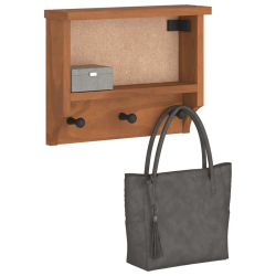 Wieszak ścienny na ubrania SANDNES 45x12x35cm Drewno lite Sosna