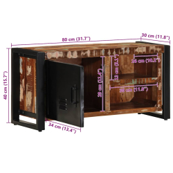 Szafka RTV 80x30x40 cm Drewno lite odzyskane