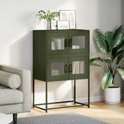 Komoda Oliwkowo-zielona 68x39x107 cm Stal