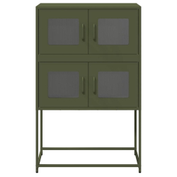 Komoda Oliwkowo-zielona 68x39x107 cm Stal