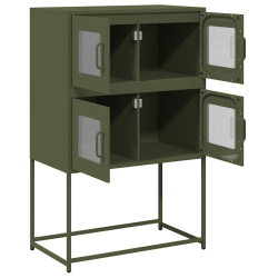 Komoda Oliwkowo-zielona 68x39x107 cm Stal