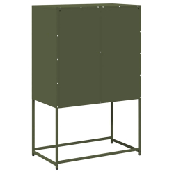 Komoda Oliwkowo-zielona 68x39x107 cm Stal