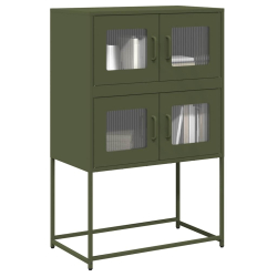 Komoda Oliwkowo-zielona 68x39x107 cm Stal