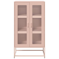 Komoda wysoka różowa 68x39x123 cm stalowa