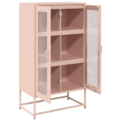 Komoda wysoka różowa 68x39x123 cm stalowa