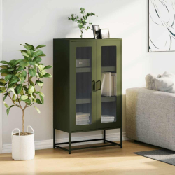 Komoda Oliwkowo-zielona 68x39x123 cm Stal