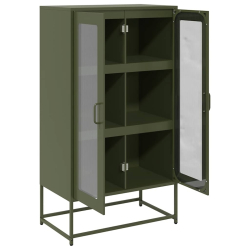 Komoda Oliwkowo-zielona 68x39x123 cm Stal