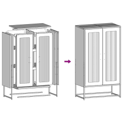 Komoda Oliwkowo-zielona 68x39x123 cm Stal