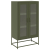 Komoda Oliwkowo-zielona 68x39x123 cm Stal