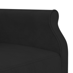 Sofa rozkładana L, czarna, 271x140x70 cm, aksamit