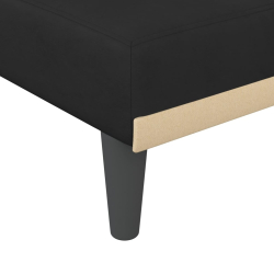 Sofa rozkładana L, czarna, 271x140x70 cm, aksamit
