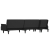 Sofa rozkładana L, czarna, 271x140x70 cm, aksamit