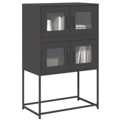 Komoda wysoka czarna 68x39x107 cm stalowa