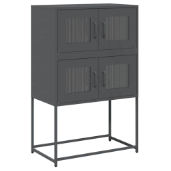 Komoda wysoka Antracyt 68x39x107 cm Stal