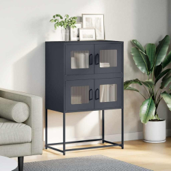 Komoda wysoka Antracyt 68x39x107 cm Stal