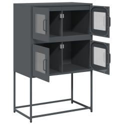 Komoda wysoka Antracyt 68x39x107 cm Stal