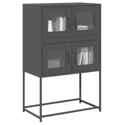 Komoda wysoka Antracyt 68x39x107 cm Stal