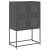 Komoda wysoka Antracyt 68x39x107 cm Stal
