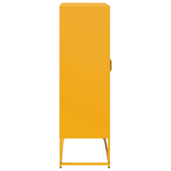 Komoda wysoka Musztardowo-żółta 68x39x123 cm Stal