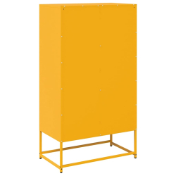 Komoda wysoka Musztardowo-żółta 68x39x123 cm Stal