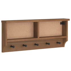 Wieszak ścienny na ubrania SANDNES 87x12x35cm Drewno lite Sosna