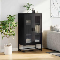 Szafka, czarna, 68x39x123 cm, stal