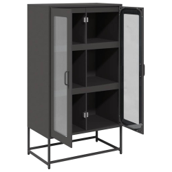 Szafka, czarna, 68x39x123 cm, stal