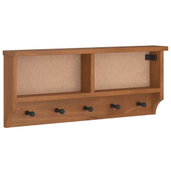 Wieszak ścienny na ubrania SANDNES 87x12x35cm Drewno lite Sosna