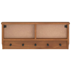 Wieszak ścienny na ubrania SANDNES 87x12x35cm Drewno lite Sosna
