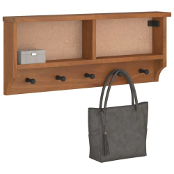 Wieszak ścienny na ubrania SANDNES 87x12x35cm Drewno lite Sosna