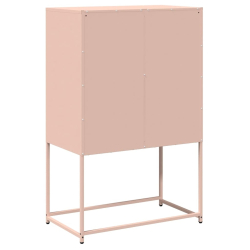 Komoda wysoka różowa 68x39x107 cm stalowa