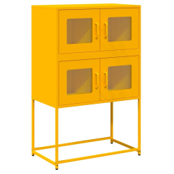 Komoda wysoka Musztardowo-żółta 68x39x107 cm Stal