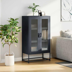 Komoda wysoka Antracyt 68x39x123 cm Stal