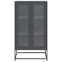 Komoda wysoka Antracyt 68x39x123 cm Stal