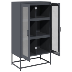 Komoda wysoka Antracyt 68x39x123 cm Stal