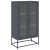 Komoda wysoka Antracyt 68x39x123 cm Stal