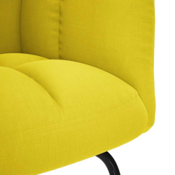 Fotel bujany jasnożółty materiał