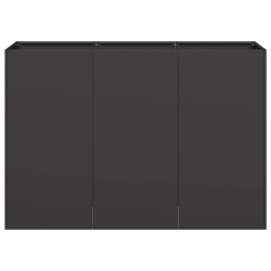 Doniczka Czarna 120x40x80 cm Stal walcowana na zimno
