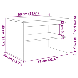 Szafka RTV Czarny Dąb 60x40x40 cm Drewno klejone