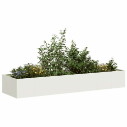 Doniczka Biała 280x80x40 cm Stal