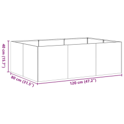 Doniczka Oliwkowo-zielona 120x80x40 cm Stal