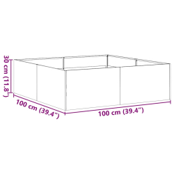 Doniczka 100x100x30 cm Stal ocynkowana