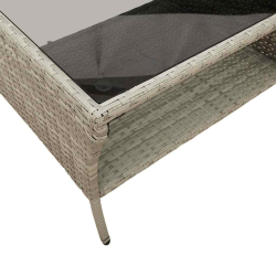 Sofa ogrodowa 2-osobowa z poduszkami i stołem Jasnoszary